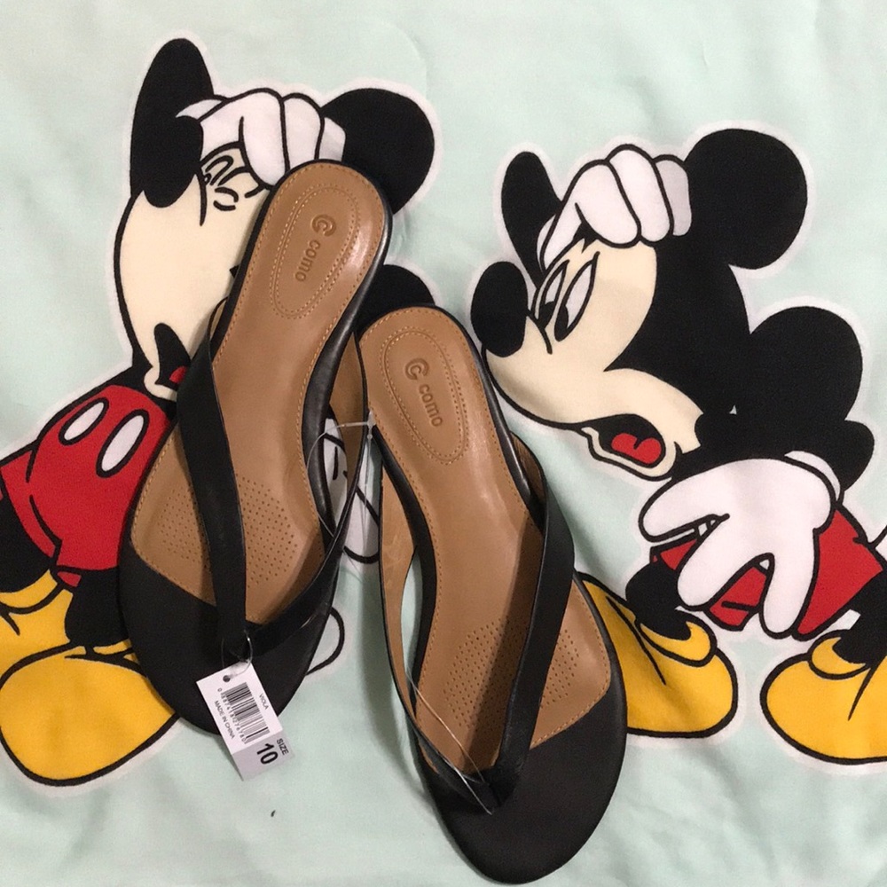 Black Leather Sandals NIB & with tags!  Size 10